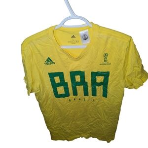 Men's Brazil 2018 World Cup Yellow T-shirt Size Large